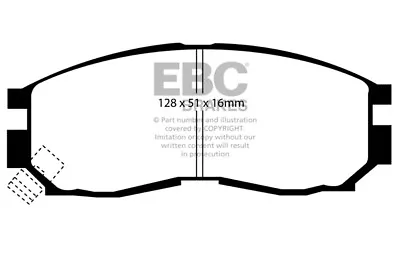 EBC Ultimax Front Brake Pads For Mitsubishi Space Wagon 2.0 TD (ABS) (95 > 96) • $51.62